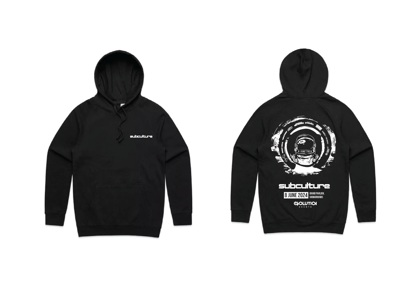 SUBCULTURE 2024 : HOODIE (BLACK W/ WHITE PRINT)