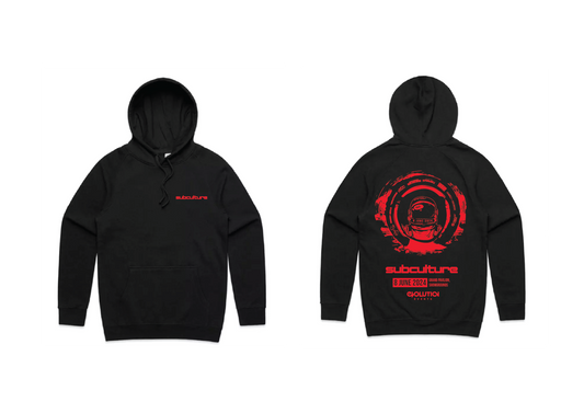 SUBCULTURE 2024 : HOODIE (BLACK W/ RED PRINT)