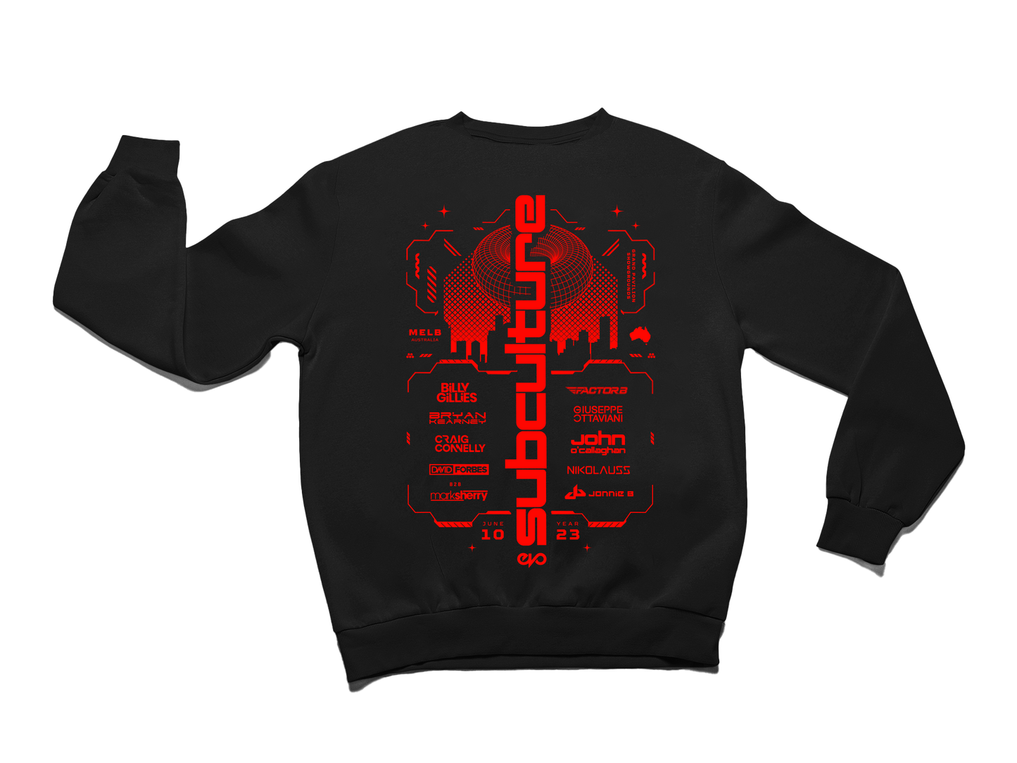 SUBCULTURE 2023 : JUMPER (BLACK W/ RED PRINT)