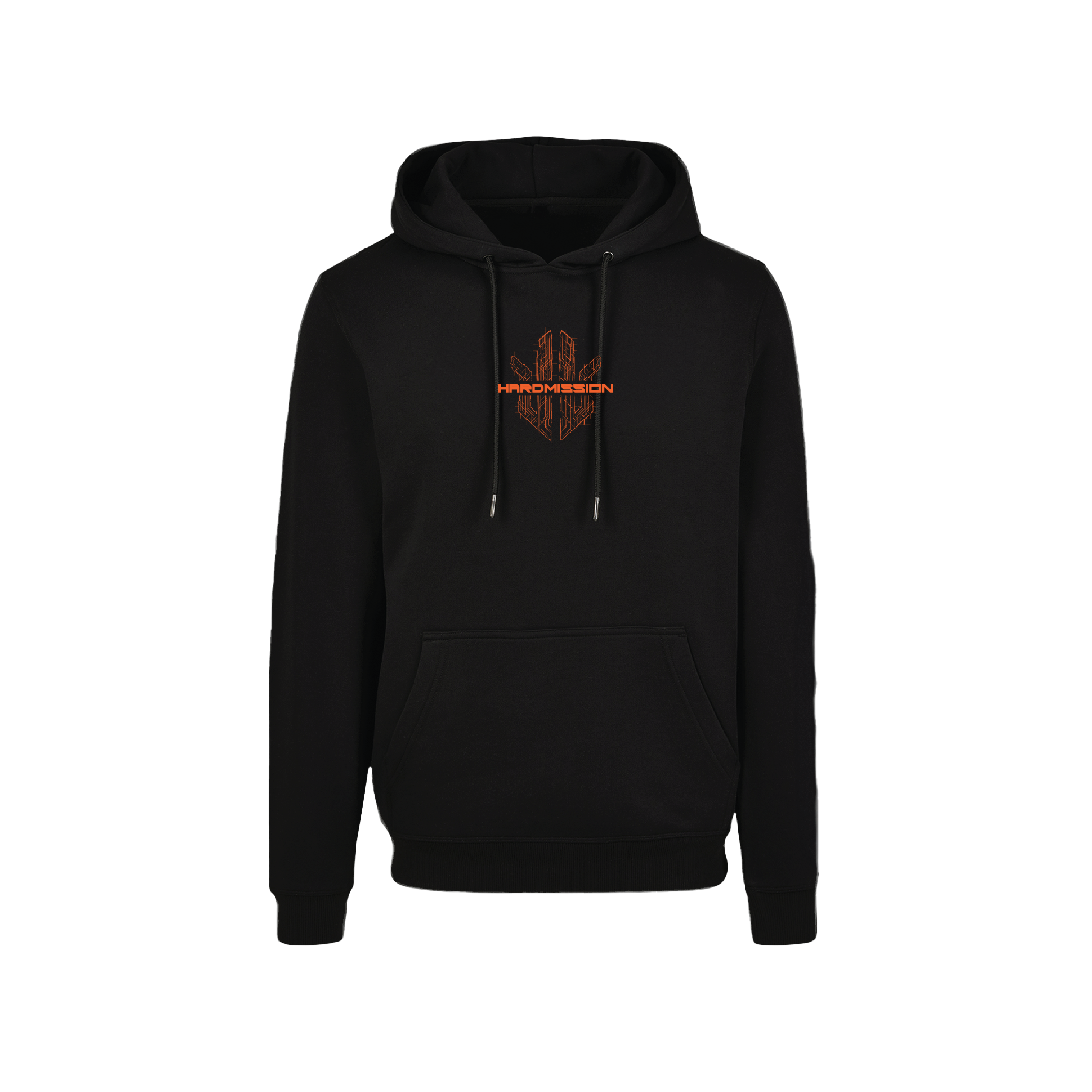 HARDMISSION 2024 BLACK NEON ORANGE HOODIE Evolution Events   ORANGEHOODIEFRONT 