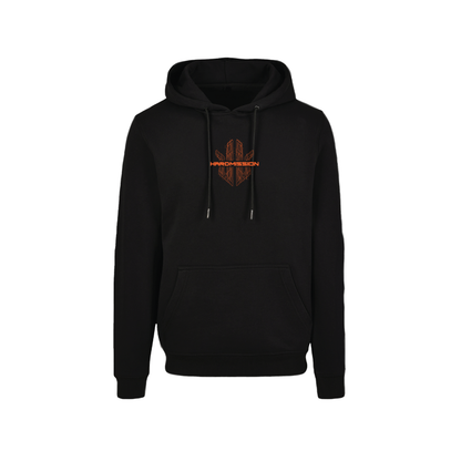 HARDMISSION 2024 : BLACK & NEON ORANGE HOODIE