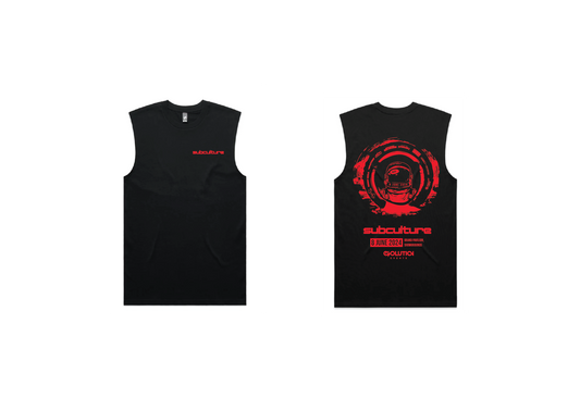 SUBCULTURE 2024 : TANK TOP (BLACK W/ RED PRINT)