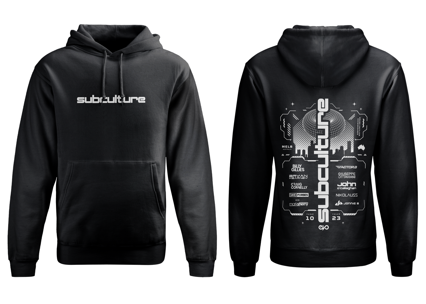 SUBCULTURE 2023 : HOODIE (BLACK W/ WHITE PRINT)