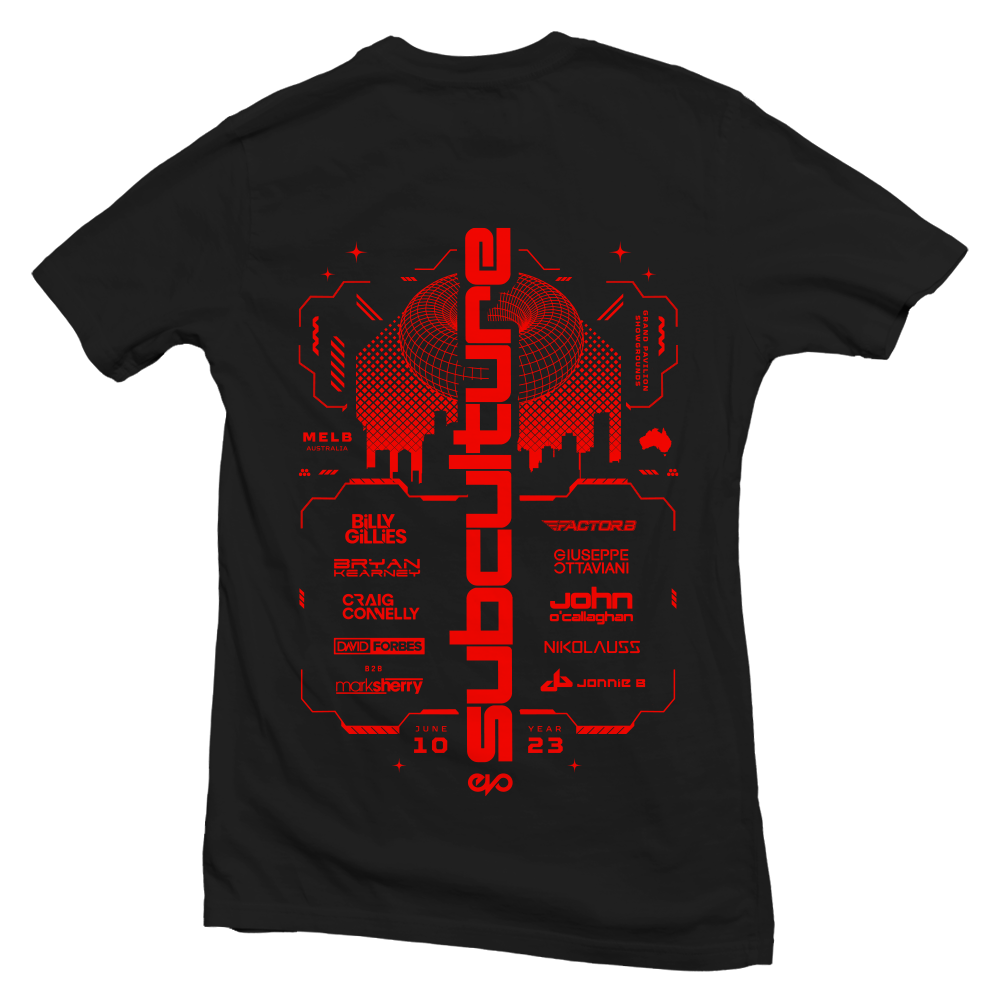 SUBCULTURE 2023 : T-SHIRT (BLACK W/ RED PRINT)