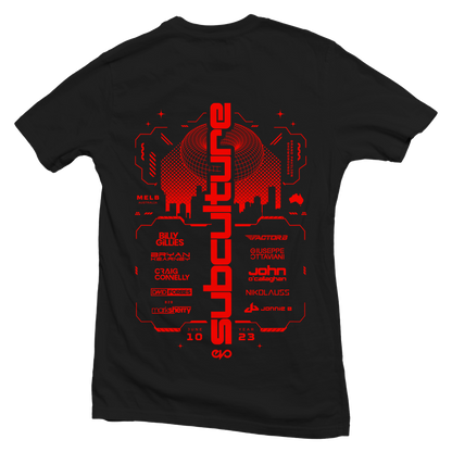 SUBCULTURE 2023 : T-SHIRT (BLACK W/ RED PRINT)