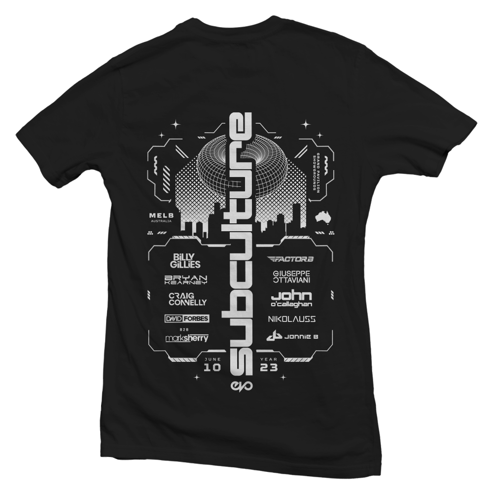 SUBCULTURE 2023 : T-SHIRT BLACK W/ WHITE PRINT