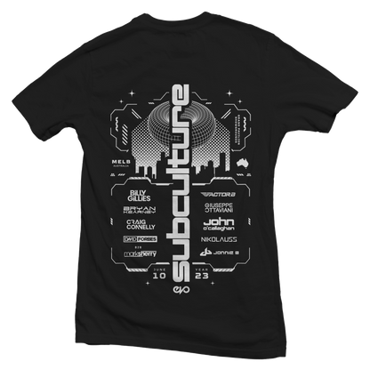 SUBCULTURE 2023 : T-SHIRT BLACK W/ WHITE PRINT