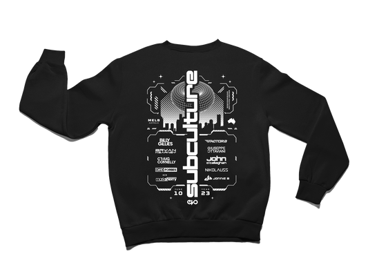 SUBCULTURE 2023 : JUMPER (BLACK W/ WHITE PRINT)